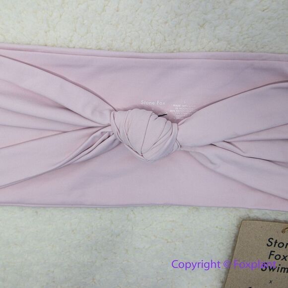 NEW Stone Fox Swim x Free People lele knotted bandeau bikini top, size L - Picture 4 of 6